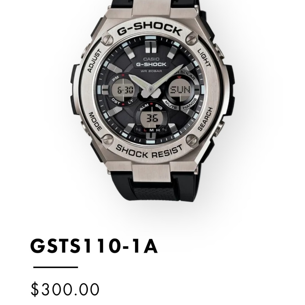 Steel G Shock Men's Watch Solar Powered